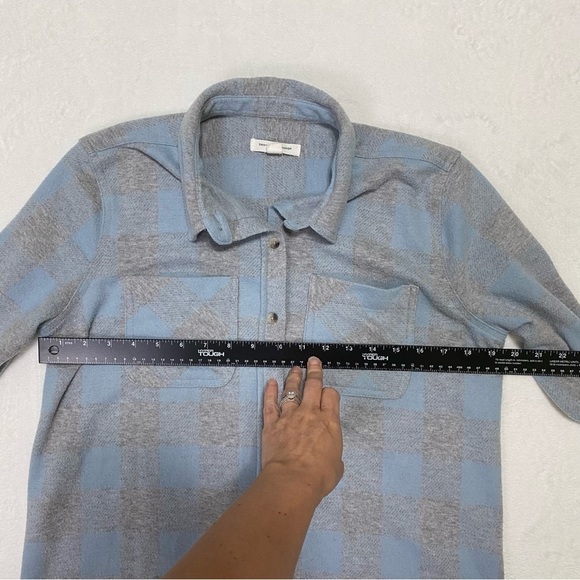 Beachlunchlounge Flannel Sz Small Grey Light Blue - Picture 9 of 12
